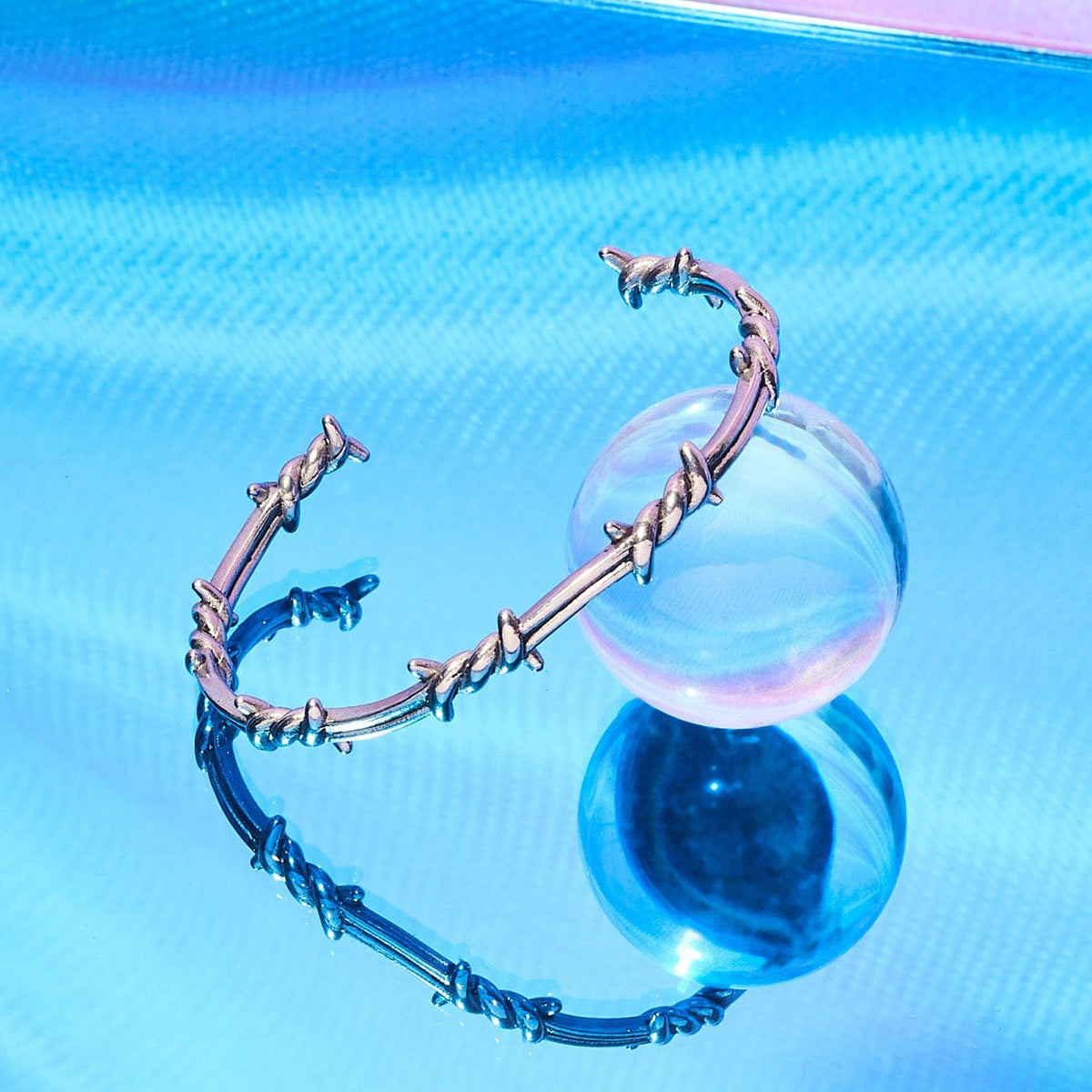 Barbed Wire Bangle Stainless Steel Web0124 - Webq124 -