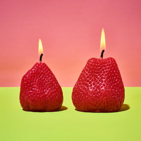 Beeswax Strawberry Candles Set of 2 Candle - Xpackage