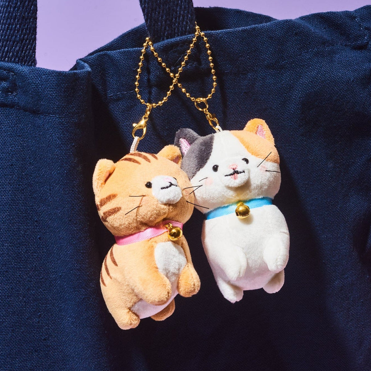 Best Friends Plush Bag Charms Cats Tabby and Calico Plush