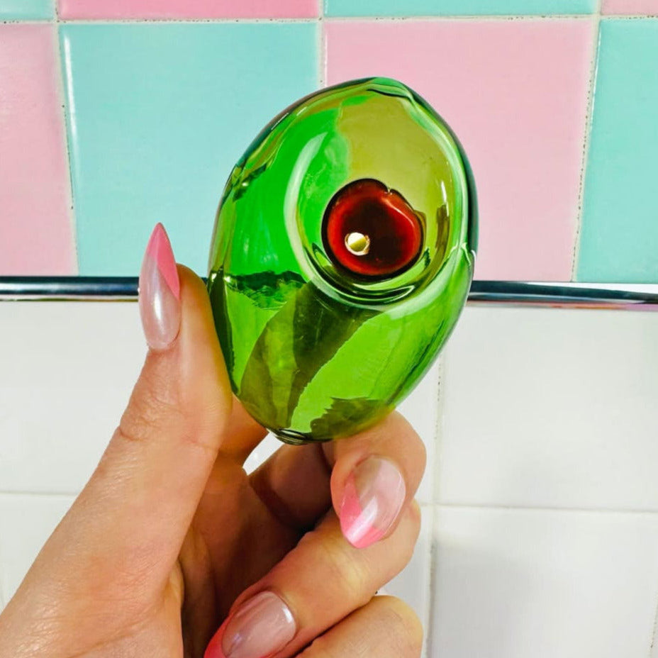 Big Olive Pipe Fake Food - Hand Pipe - Kitsch - Maximalist