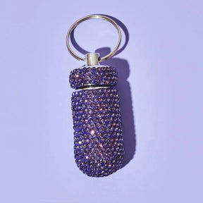 Bling Pill Case Keychain Purple | Friends Nyc Brooklyn Ny