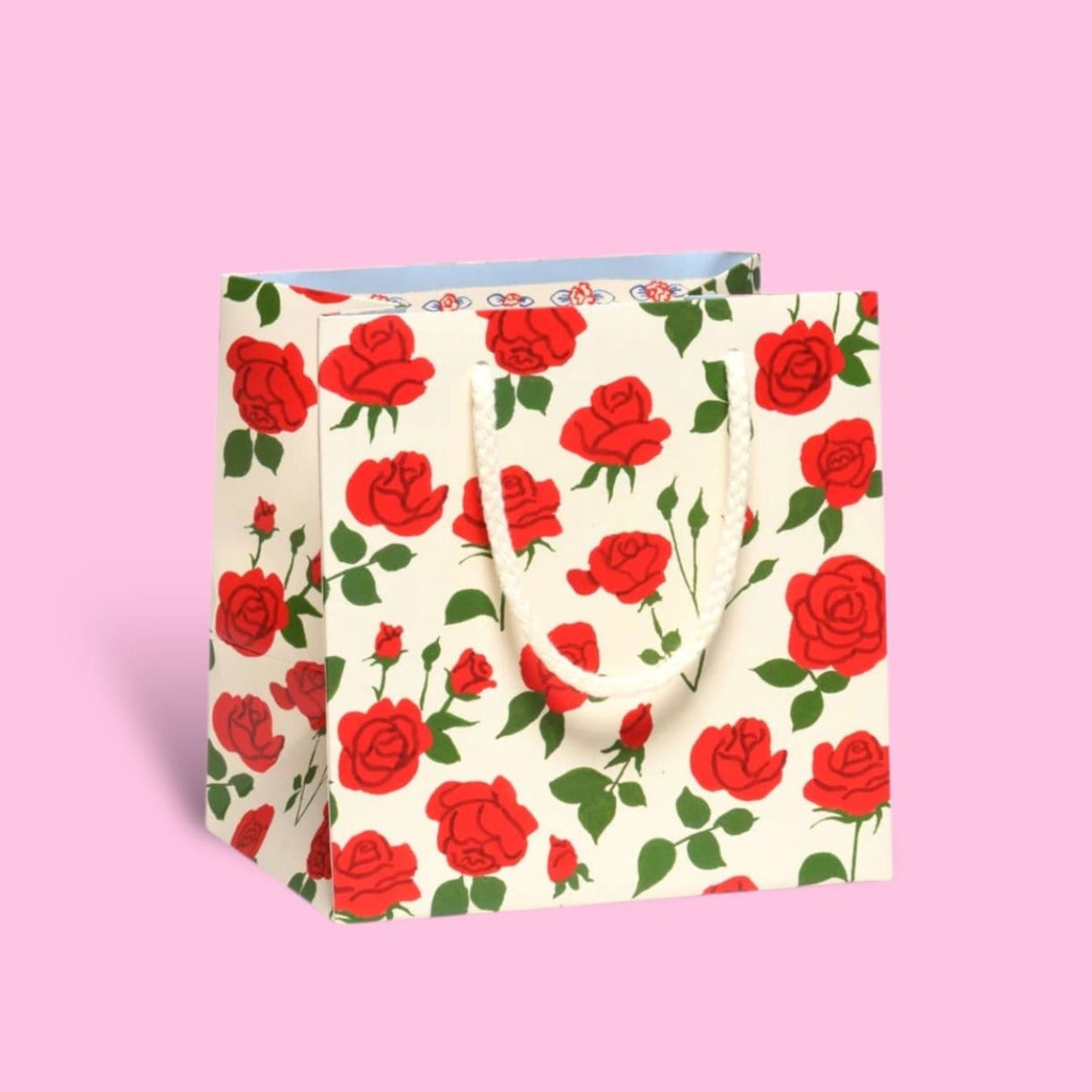 Blooming Roses Gift Bag - Small Blank - Greeting Card