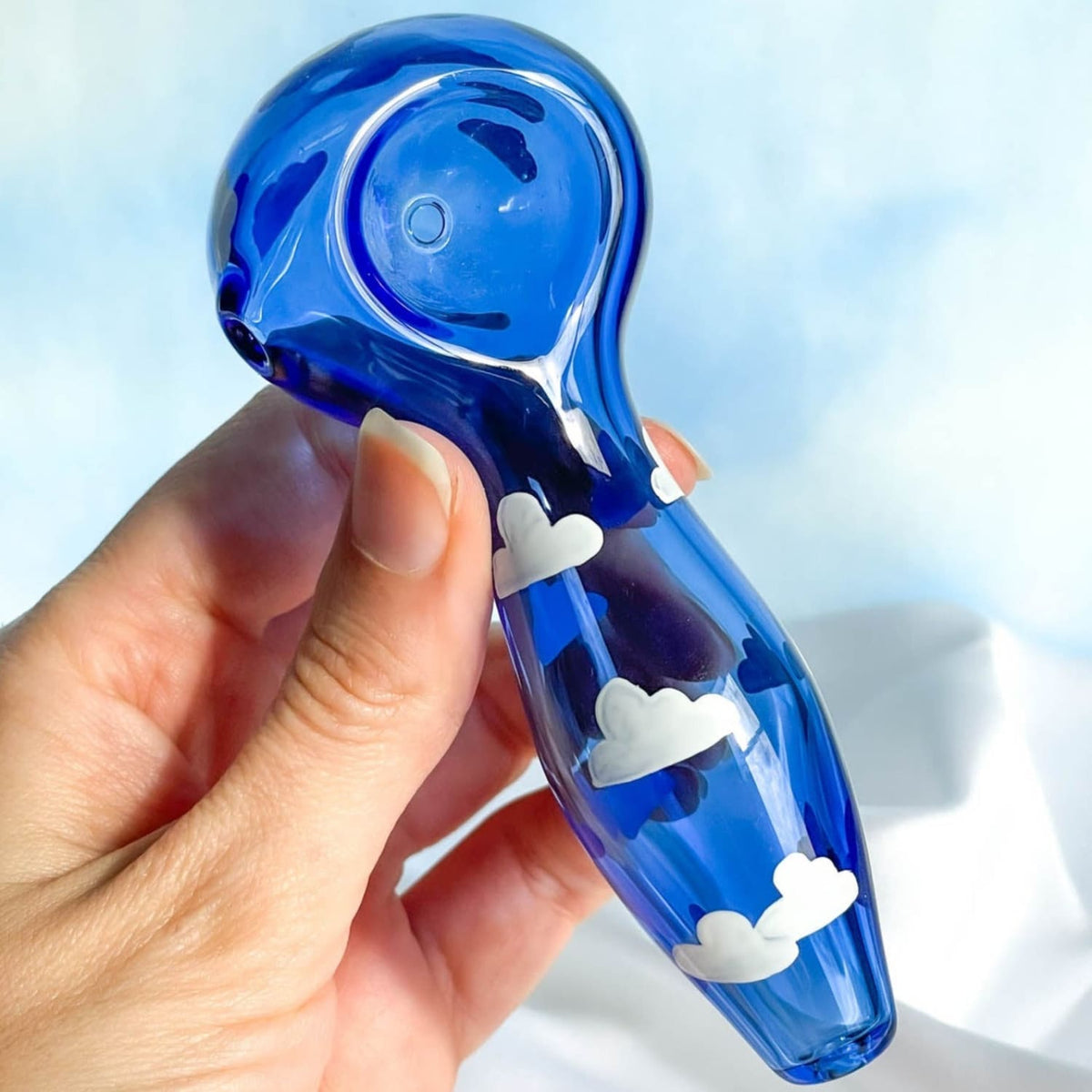 Blue Cloud Hand Pipe Aesthetic Smoke - Canna Style - Cute