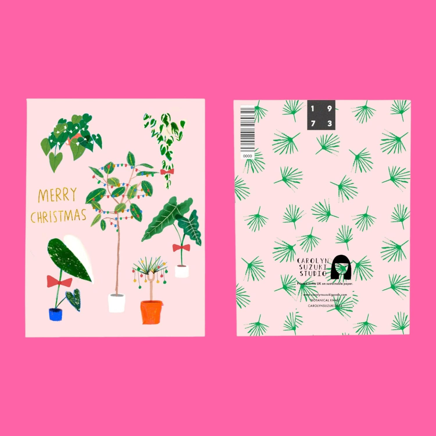 Botanical Xmas Holiday Card A2 - Blank - Card - Carolyn