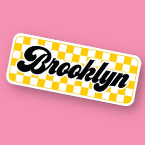 Brooklyn Checkered Sticker Brooklyn - Decorative Sticker -