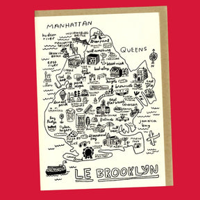 Brooklyn Map Greeting Card i <3 Nyc Gifts - Momday - New