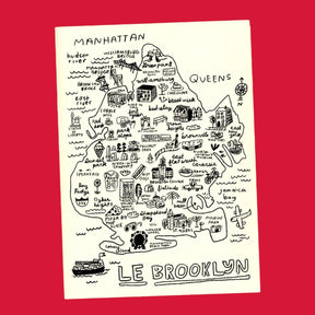 Brooklyn Map Greeting Card i <3 Nyc Gifts - Momday - New