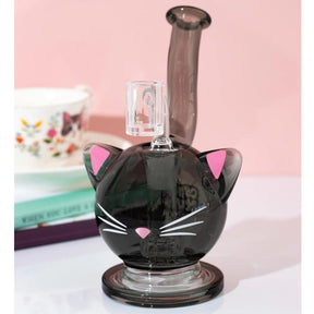 Canna Style Cat Bong Rig Aesthetic Bong - Smoke - Black