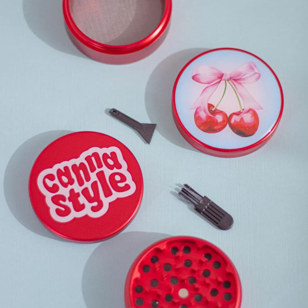Canna Style Cherry Bow Grinder Aesthetic Smoke - Canna