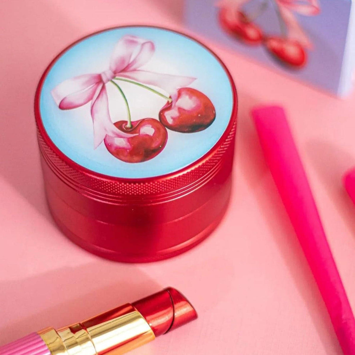 Canna Style Cherry Bow Grinder Aesthetic Smoke - Bow