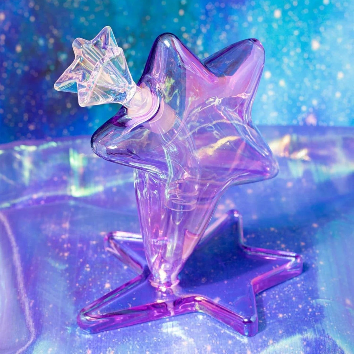 Canna Style Purple Star Bubbler Aesthetic Bong - Smoke