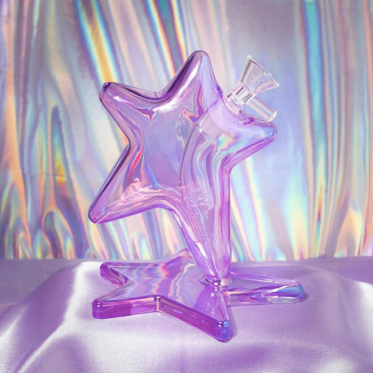 Canna Style Purple Star Bubbler Aesthetic Bong - Smoke