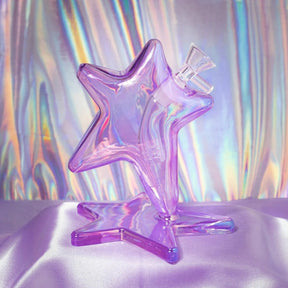 Canna Style Purple Star Bubbler Aesthetic Bong - Smoke
