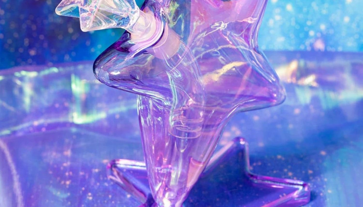 Canna Style Purple Star Bubbler Aesthetic Bong - Smoke
