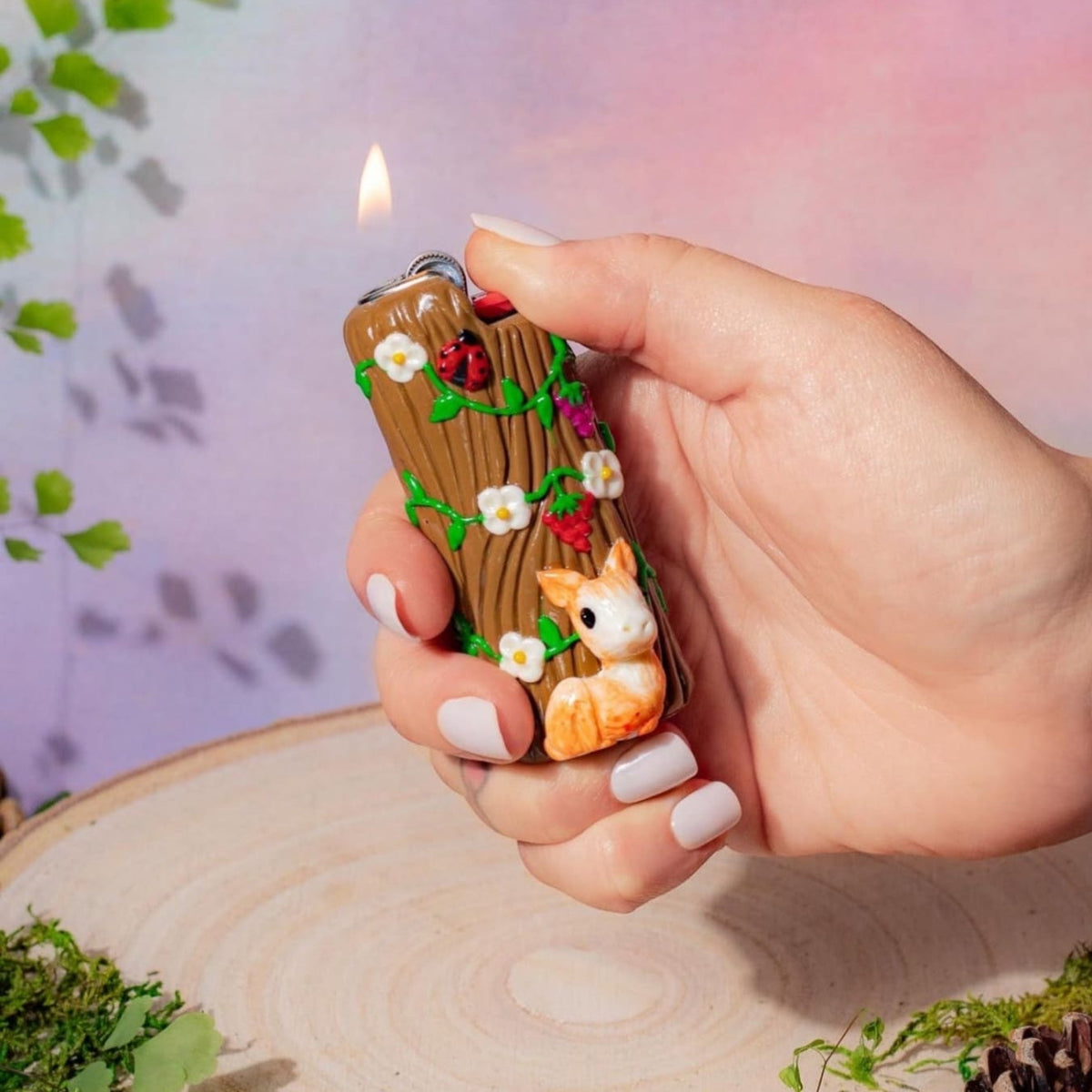 Canna Style Woodland Creatures Lighter Case Aesthetic Smoke