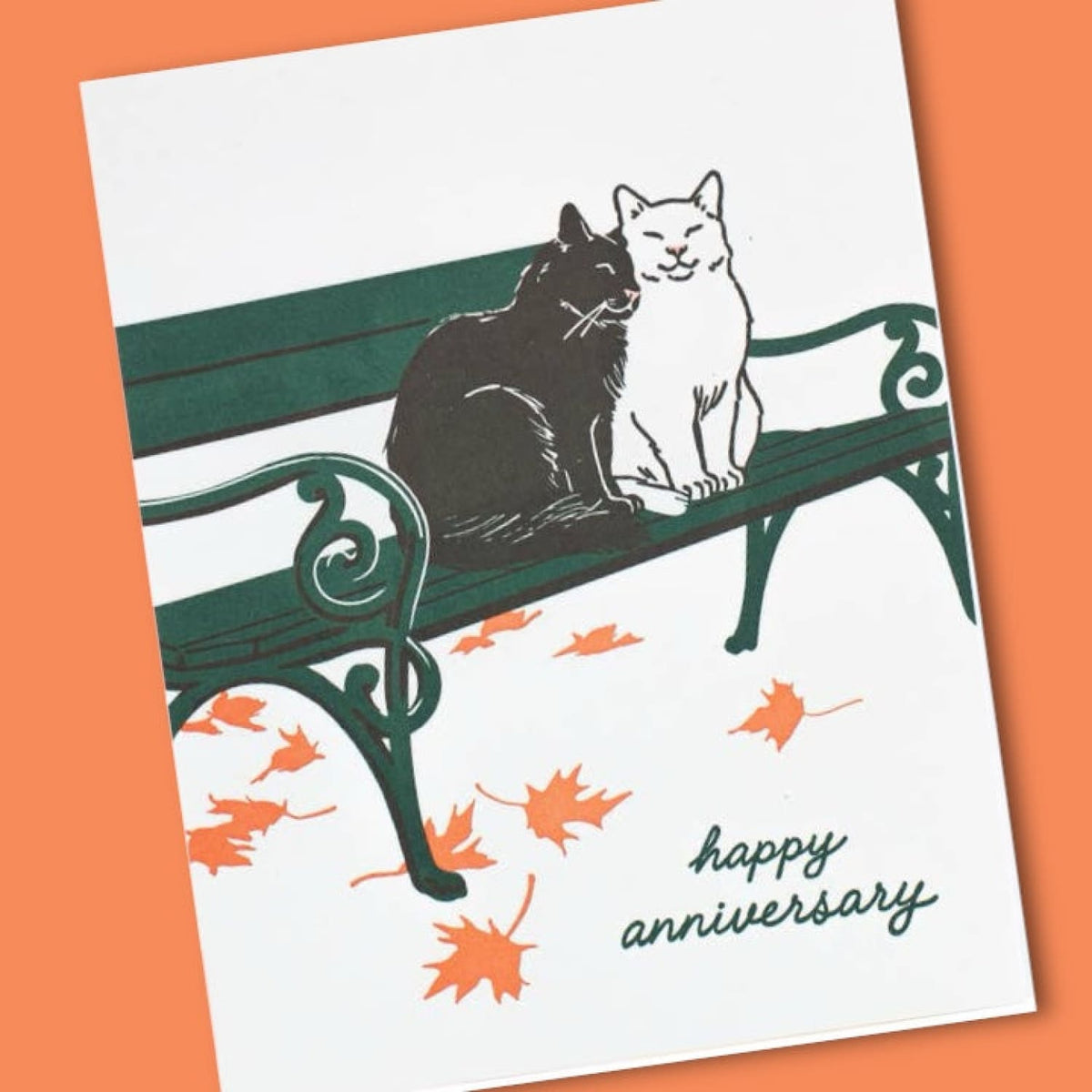 Cats On a Bench Anniversary Greeting Card Fake Food