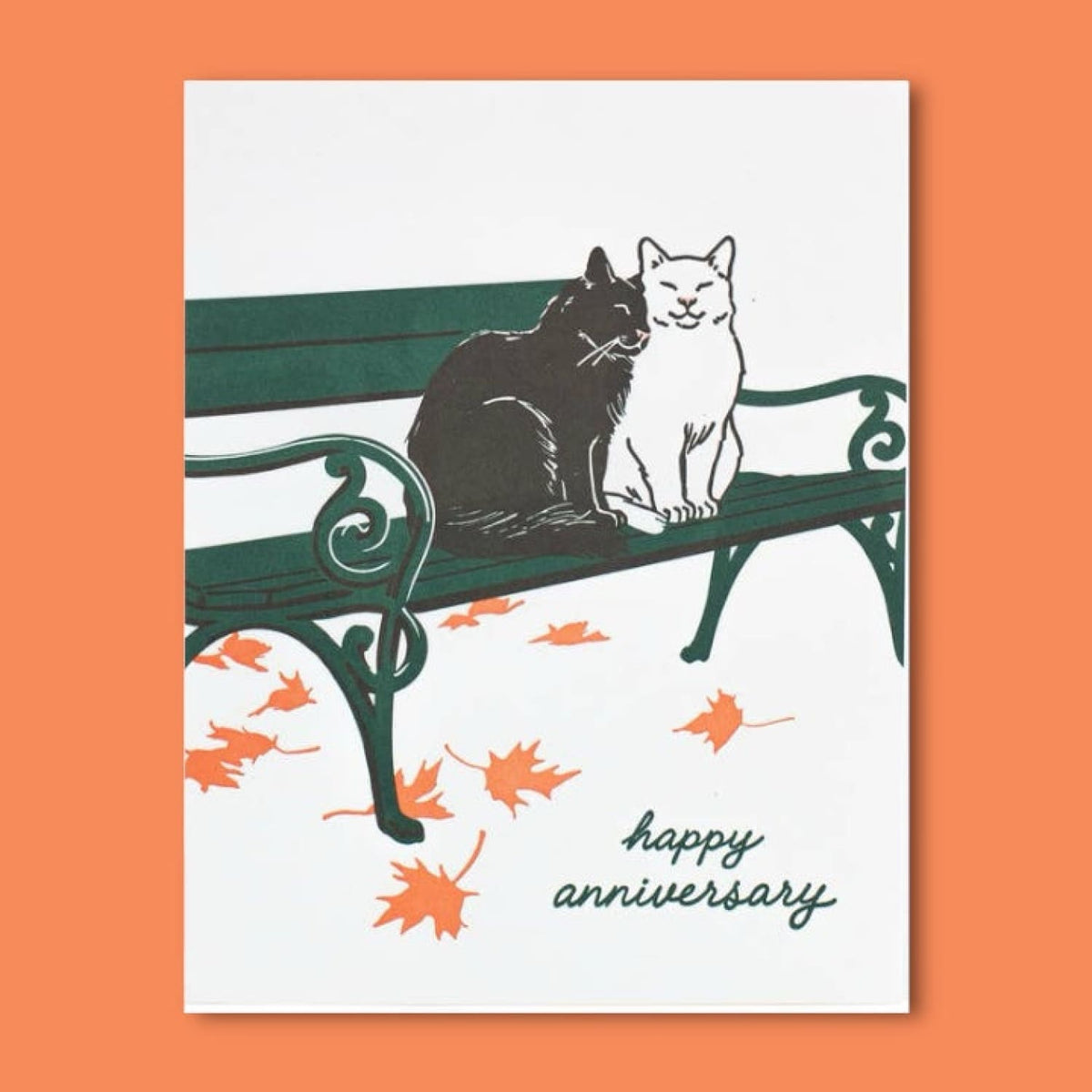Cats On a Bench Anniversary Greeting Card Fake Food