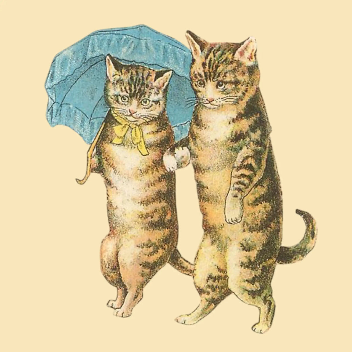 Cats with Umbrella Postcard Vintage | Friends Nyc Brooklyn