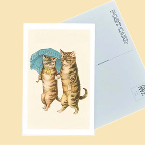 Cats with Umbrella Postcard Vintage | Friends Nyc Brooklyn