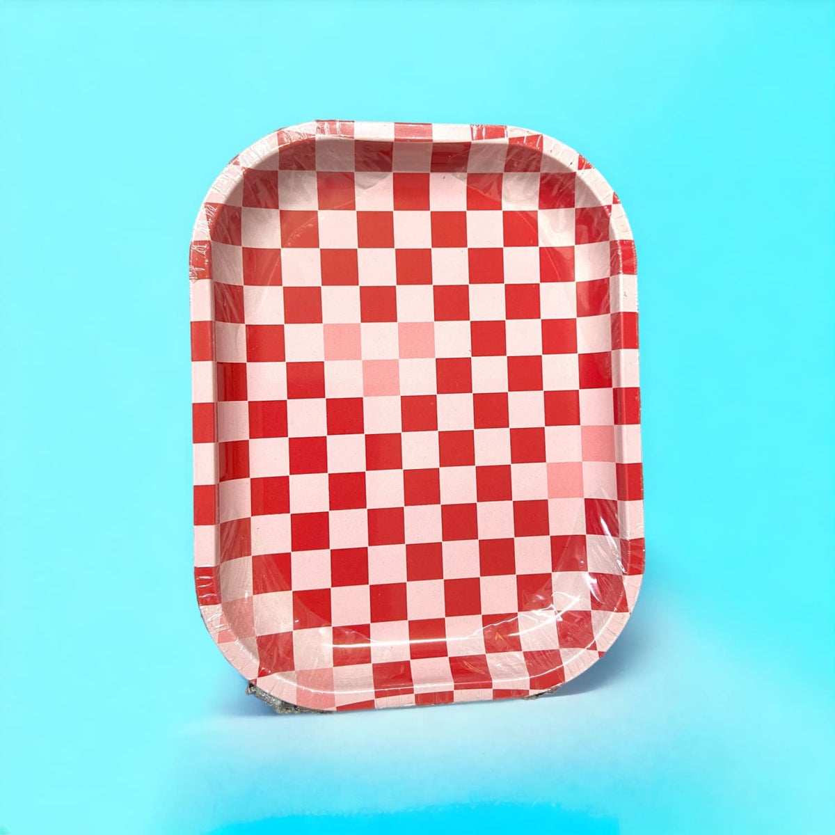 Red Checker Rolling Tray Rolling Tray - Sale - Smoke Shop