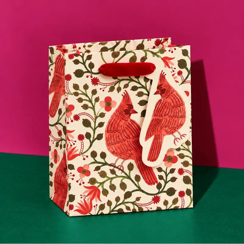 Christmas Cardinals Small Gift Bag 6’’ Rifle Paper Co.