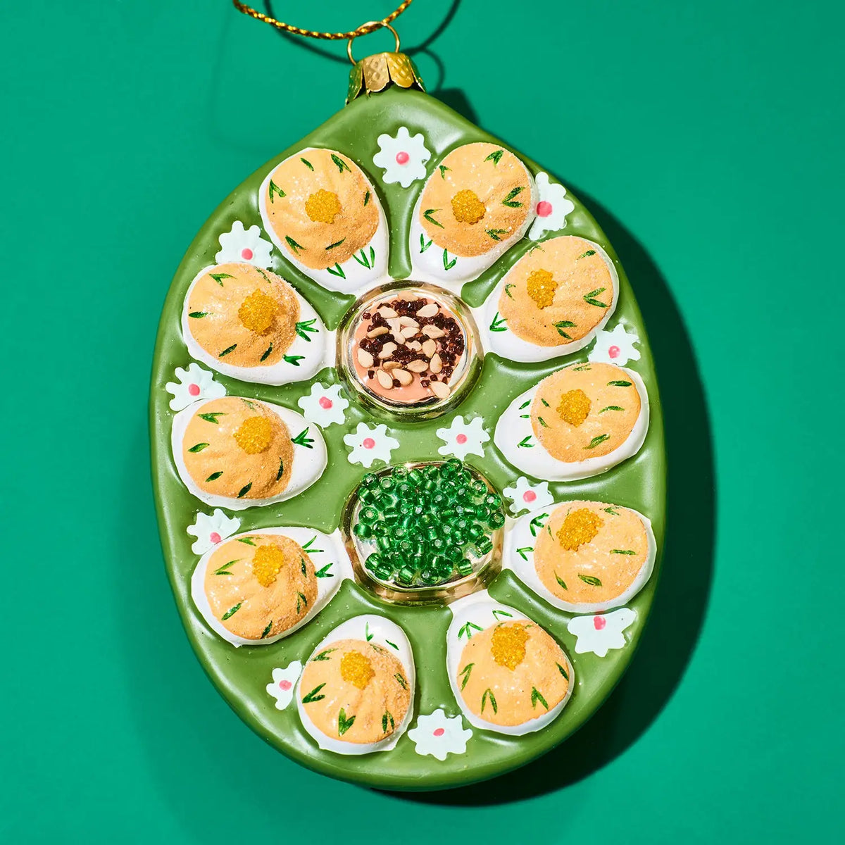 Classic Deviled Eggs Platter Ornament Glass | Friends Nyc