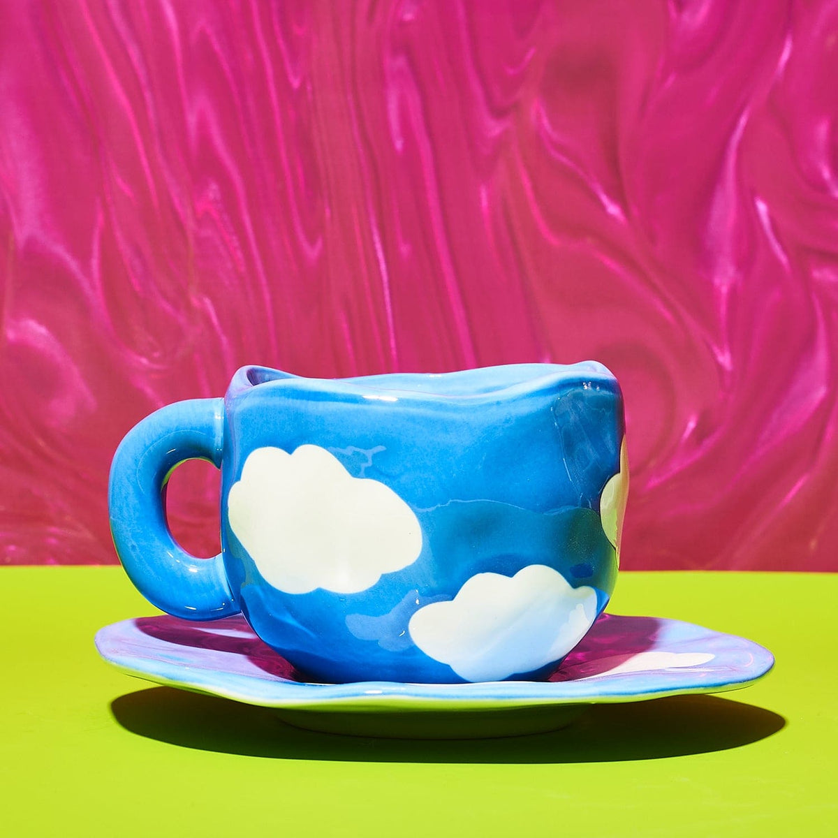 Hand Painted Cloud Cup And Saucer Clouds - Dreamy - Mug -