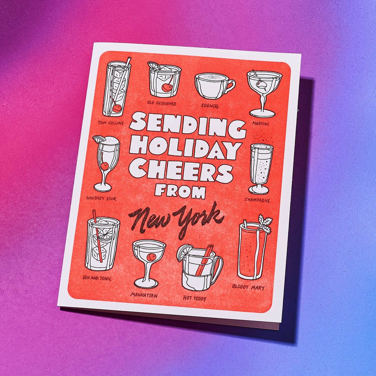 Lhp Holiday Letterpress Card Cheers H126 Cardsholiday - 