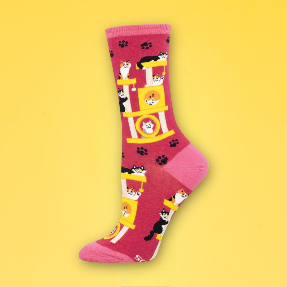 Cool Cats Pink - Women’s Novelty Socks Animal Novelty