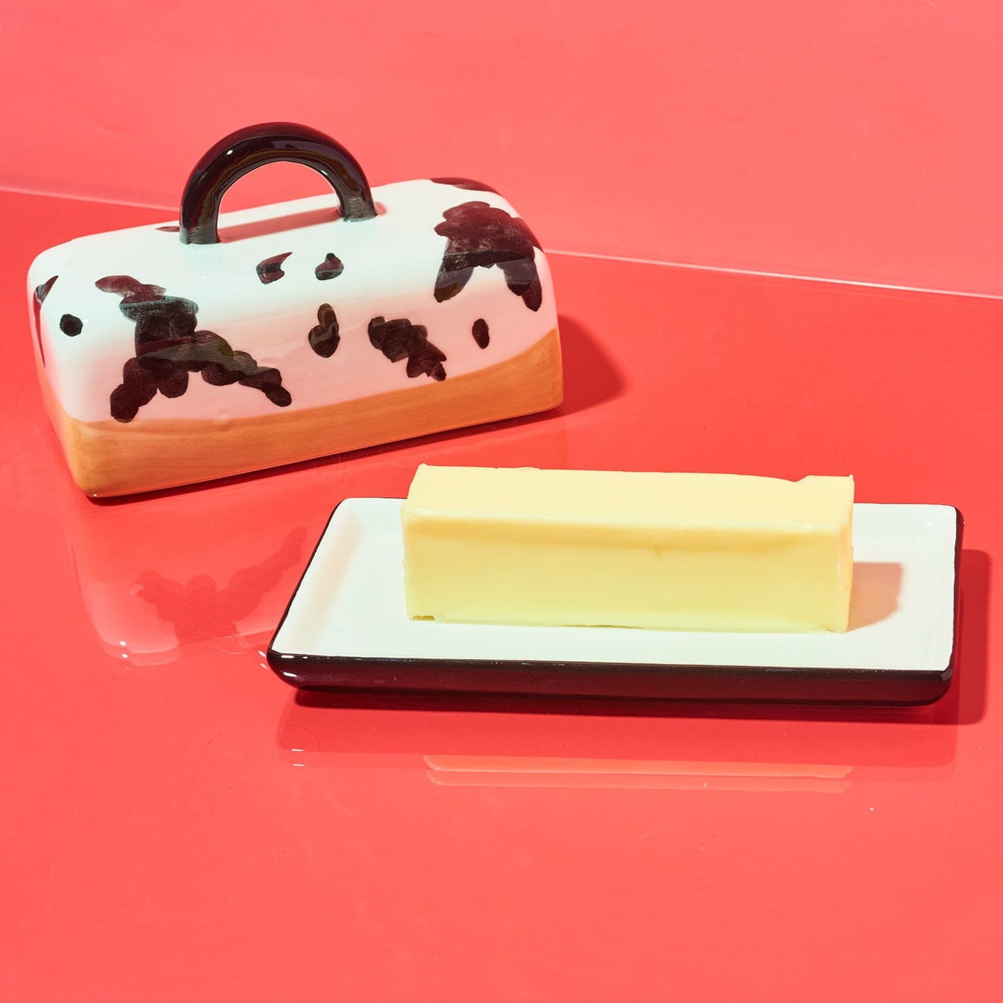 Cow Print Butter Dish Butter - Cow Print - Cowboy - Cowgirl