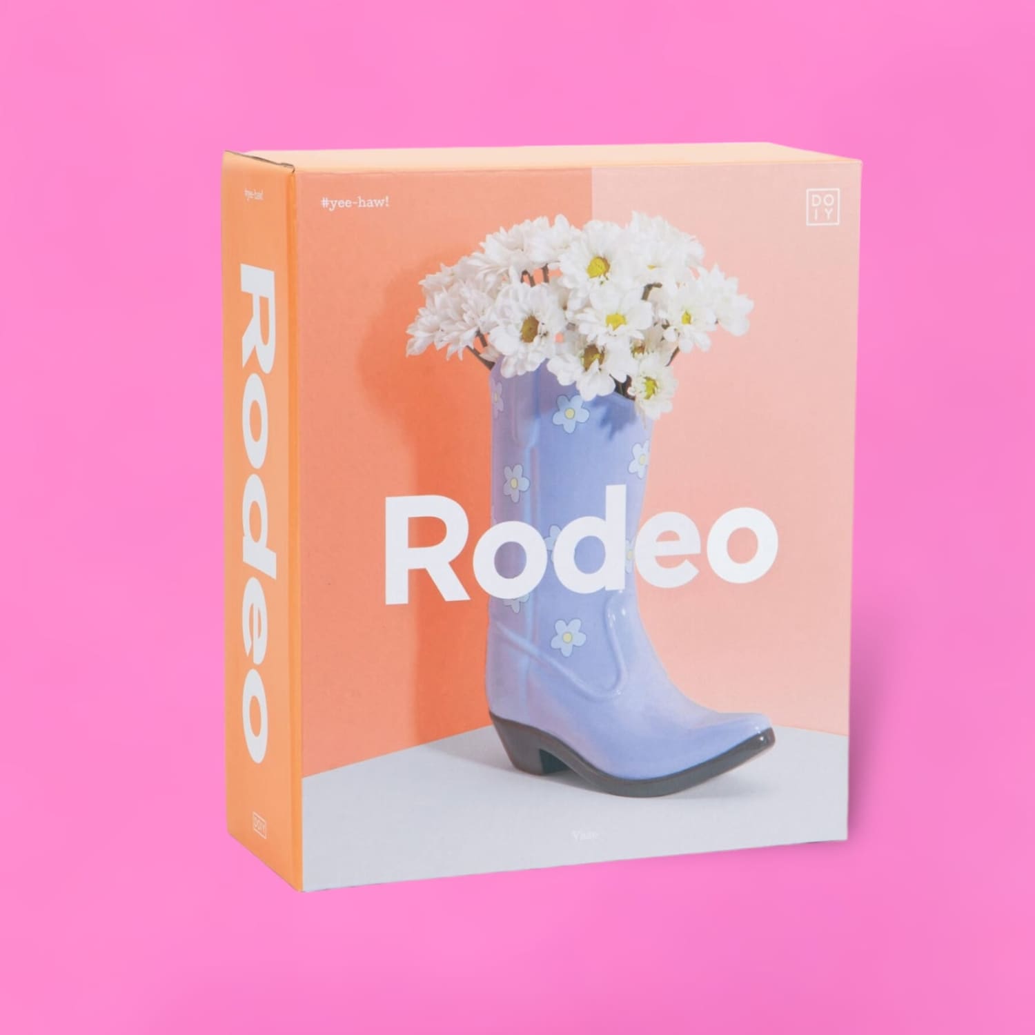 Cowboy Boot Rodeo Vase - Lilac Decor Floral Home Accent