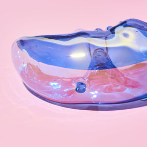 Crescent Moon Hand Pipe Blue | Glass | Friends Nyc Brooklyn