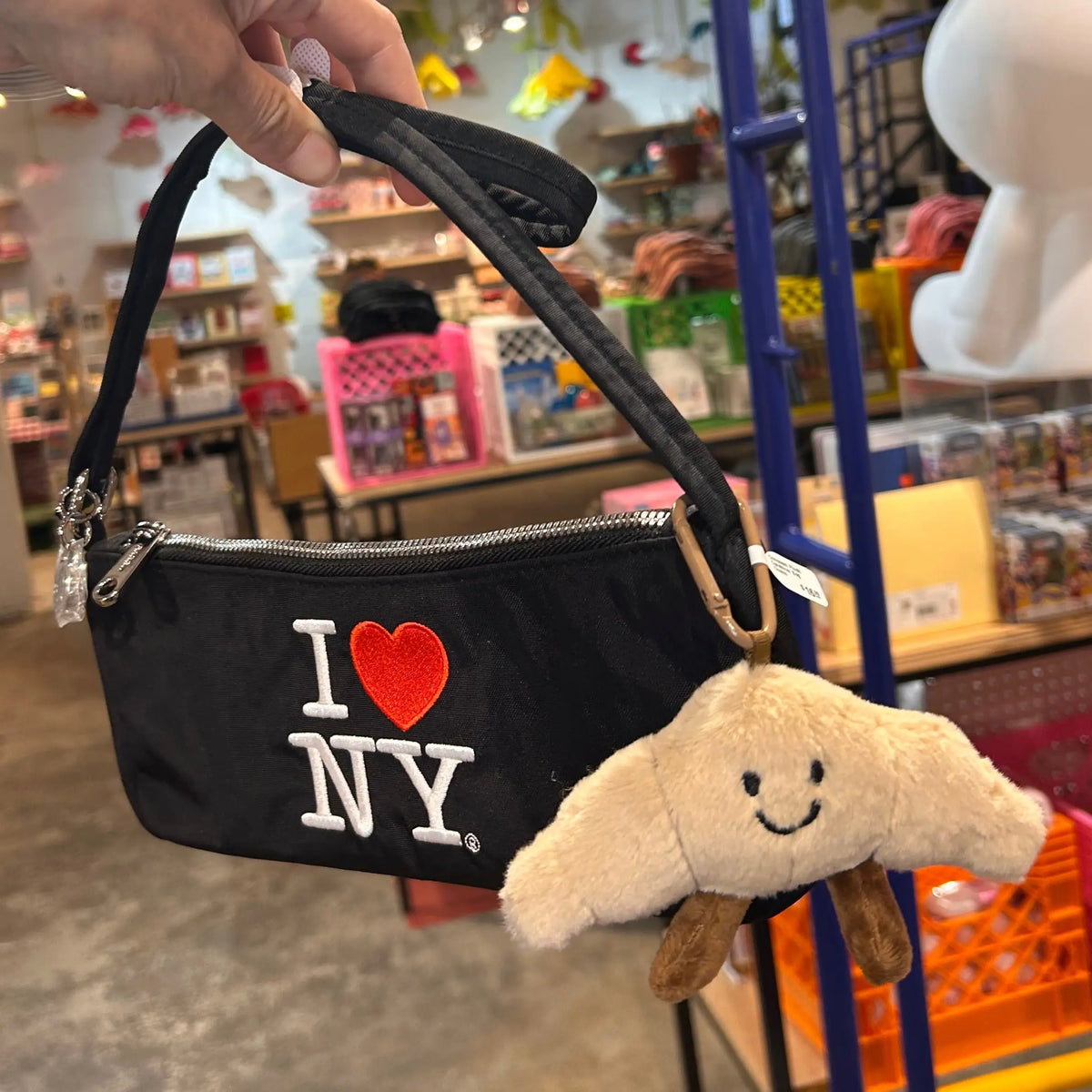 Croissant Plush Bag Charm Carabiner | Friends Nyc Brooklyn