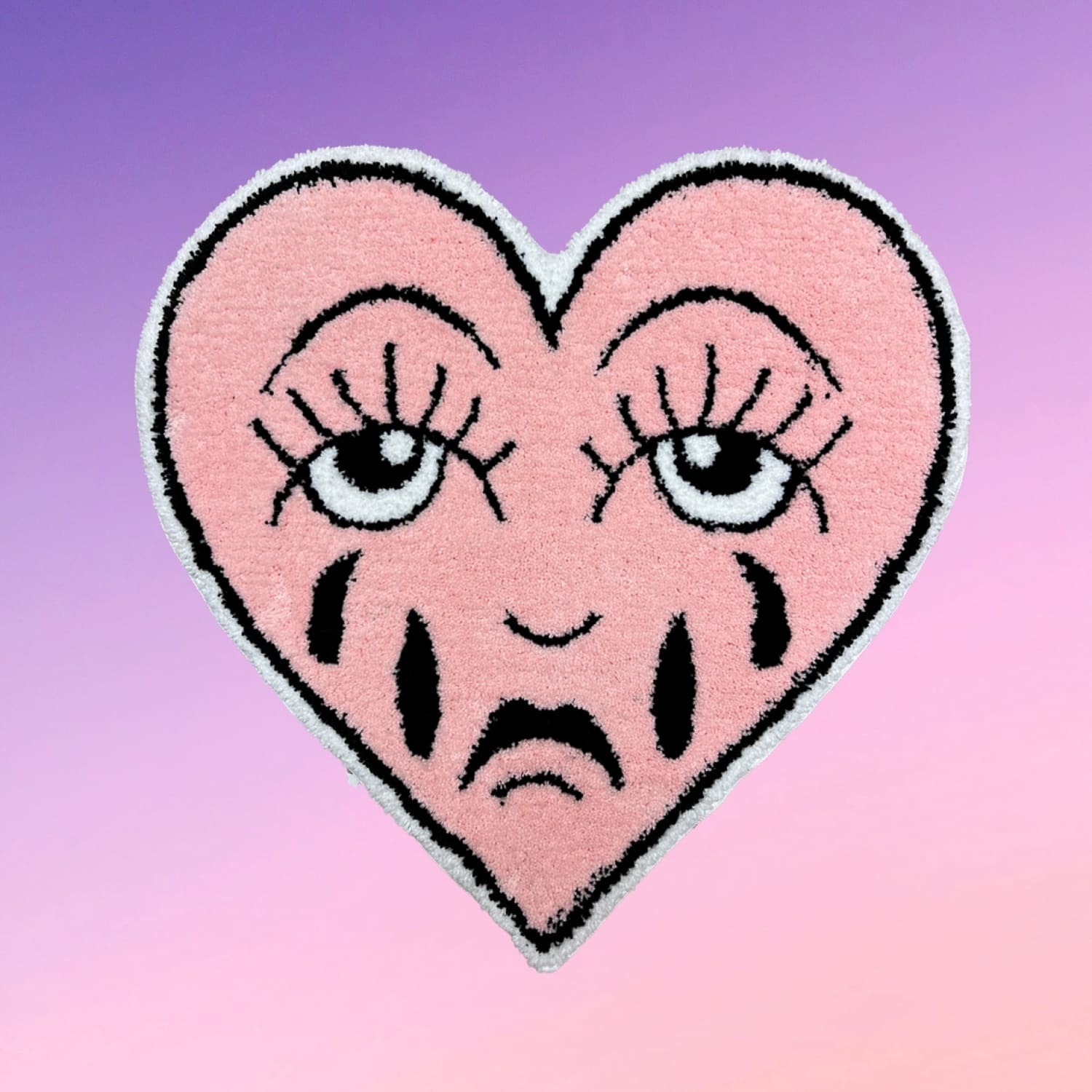 Crying Heart Rug Accent - Bad Bitch Home Decor Kitsch