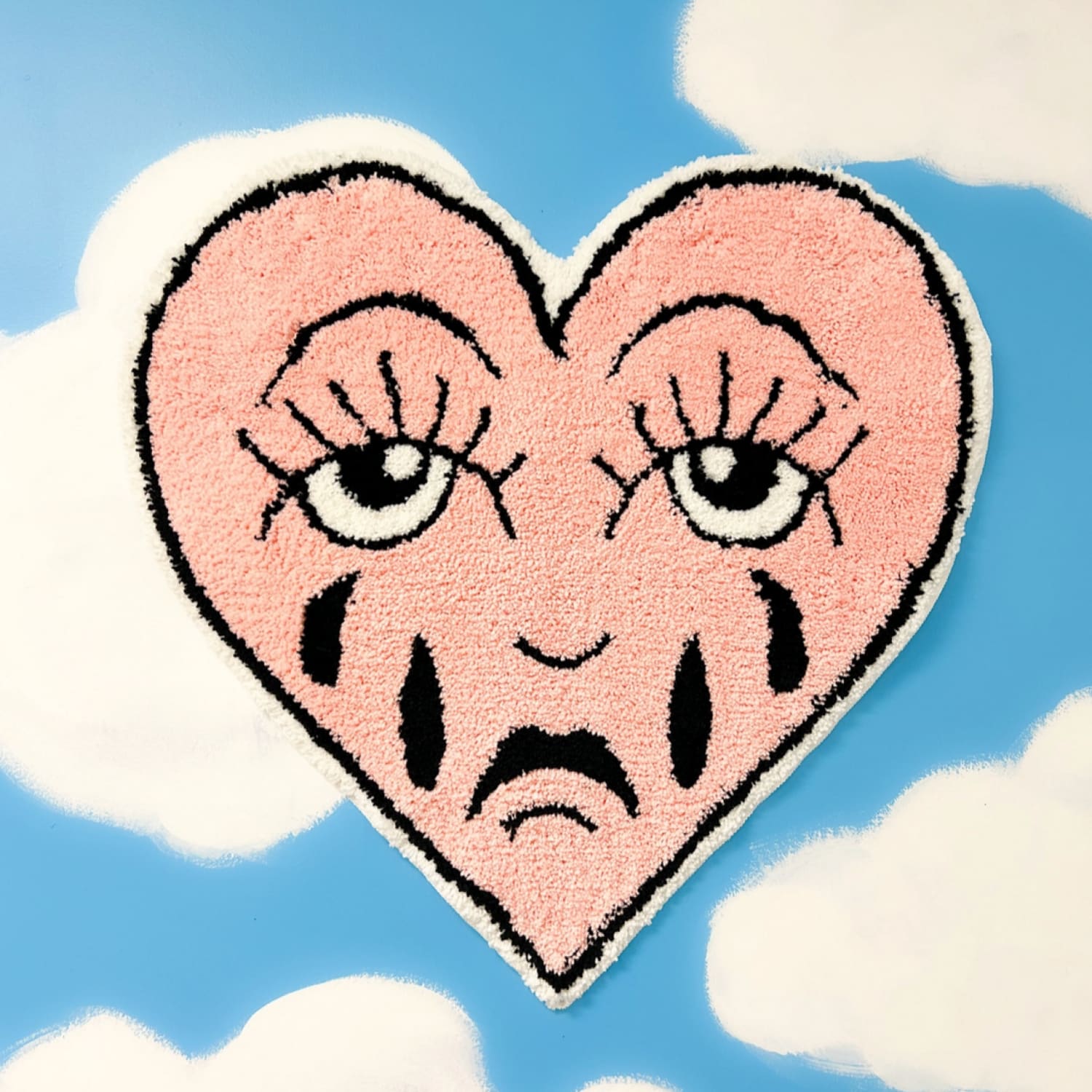 Crying Heart Rug Accent - Bad Bitch Home Decor Kitsch