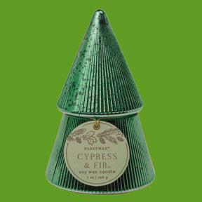 Cypress & Fir Mercury Stacked Tree Candle Candle
