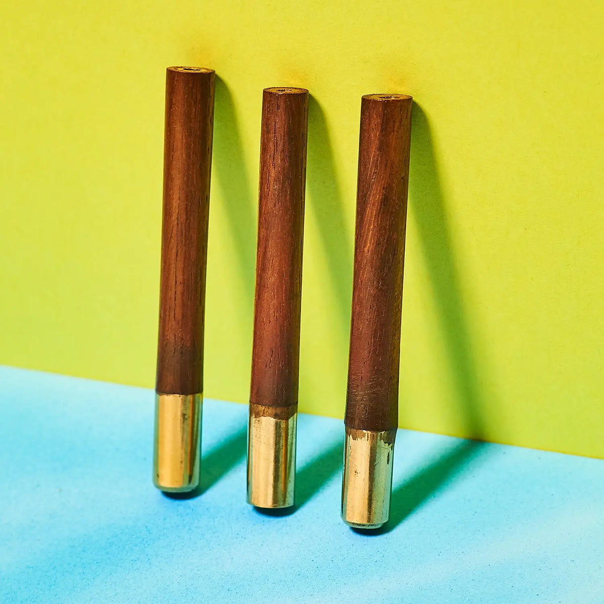 Wooden one Hitter - Assorted Colors Pipe | Wood & Brass