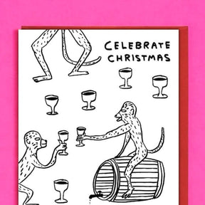 David Shrigley Holiday Card Celebrate Monkeys Christmas