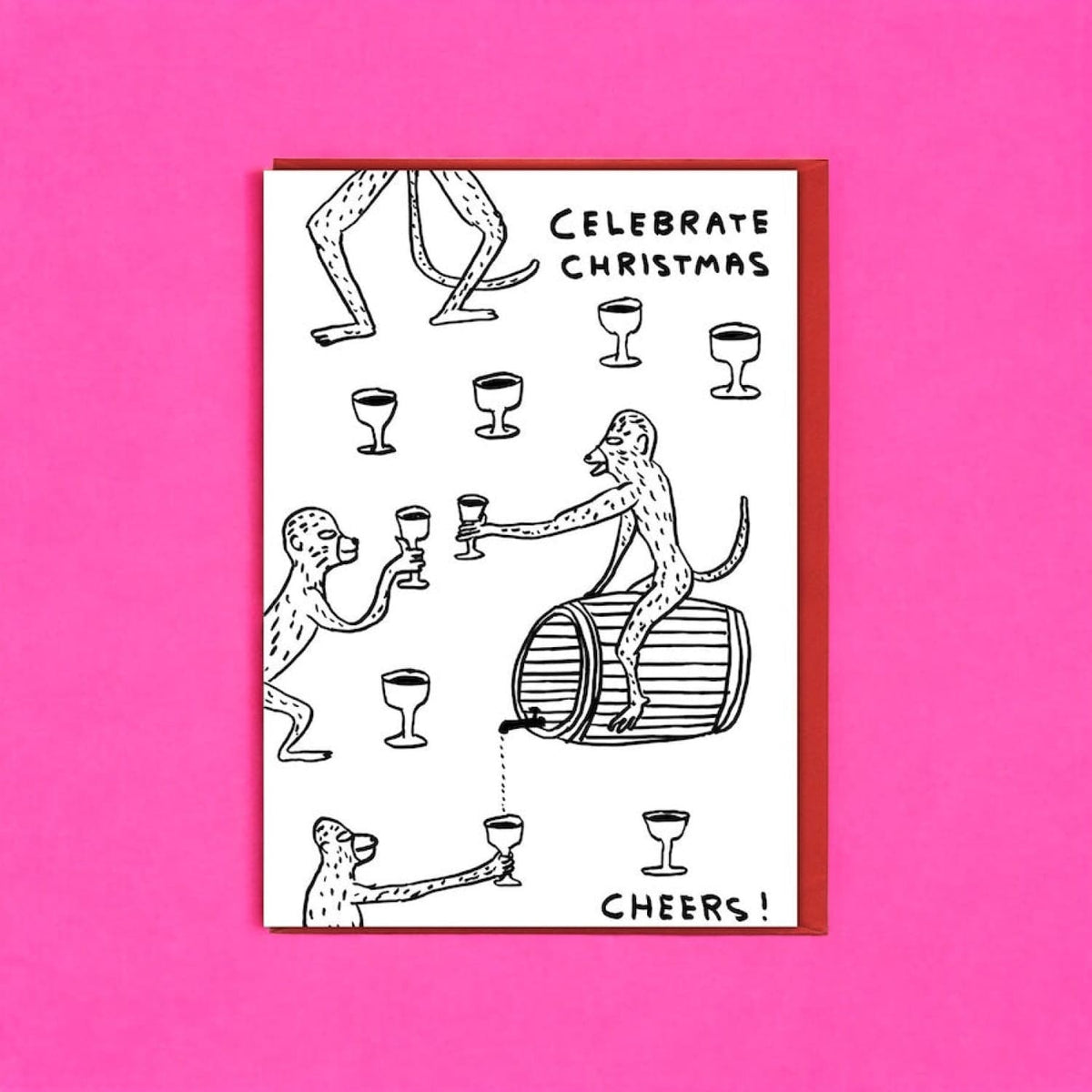 David Shrigley Holiday Card Celebrate Monkeys Christmas