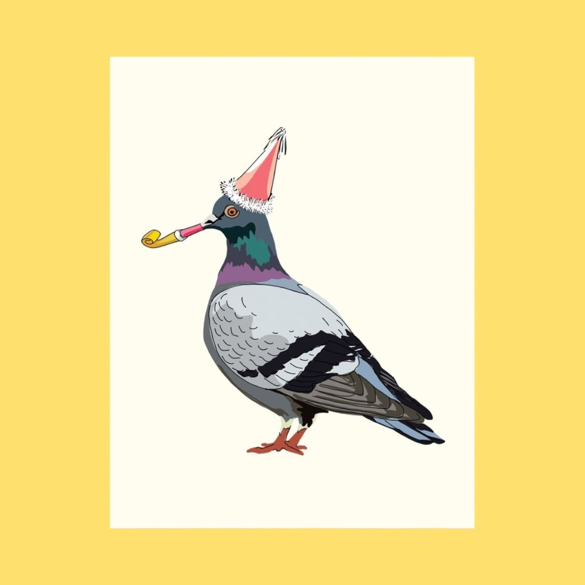 Dg Greeting Card Party Pigeon A2 - Blank - Card - Drawn