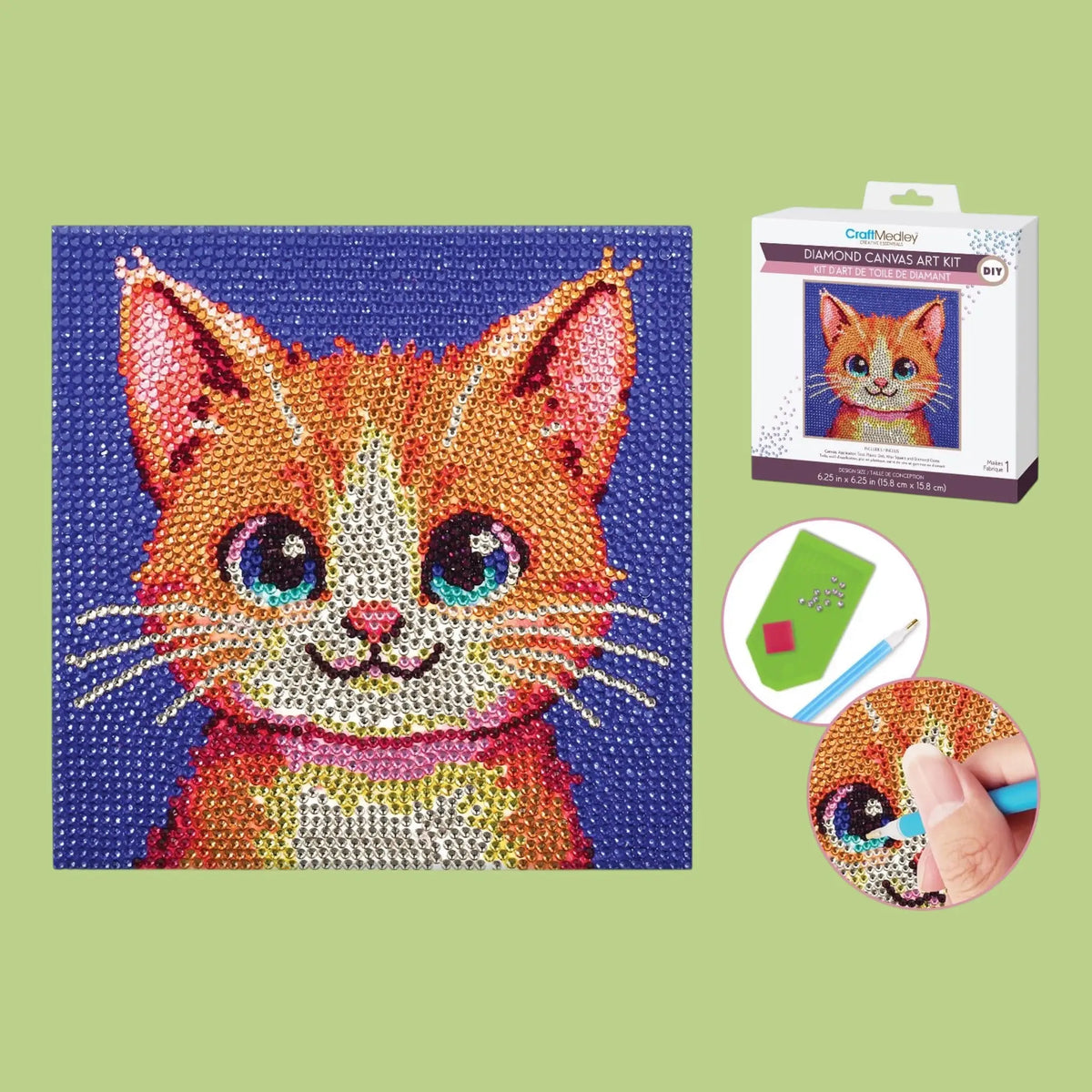 Diamond Painting Kit - Cat | Friends Nyc Brooklyn Ny