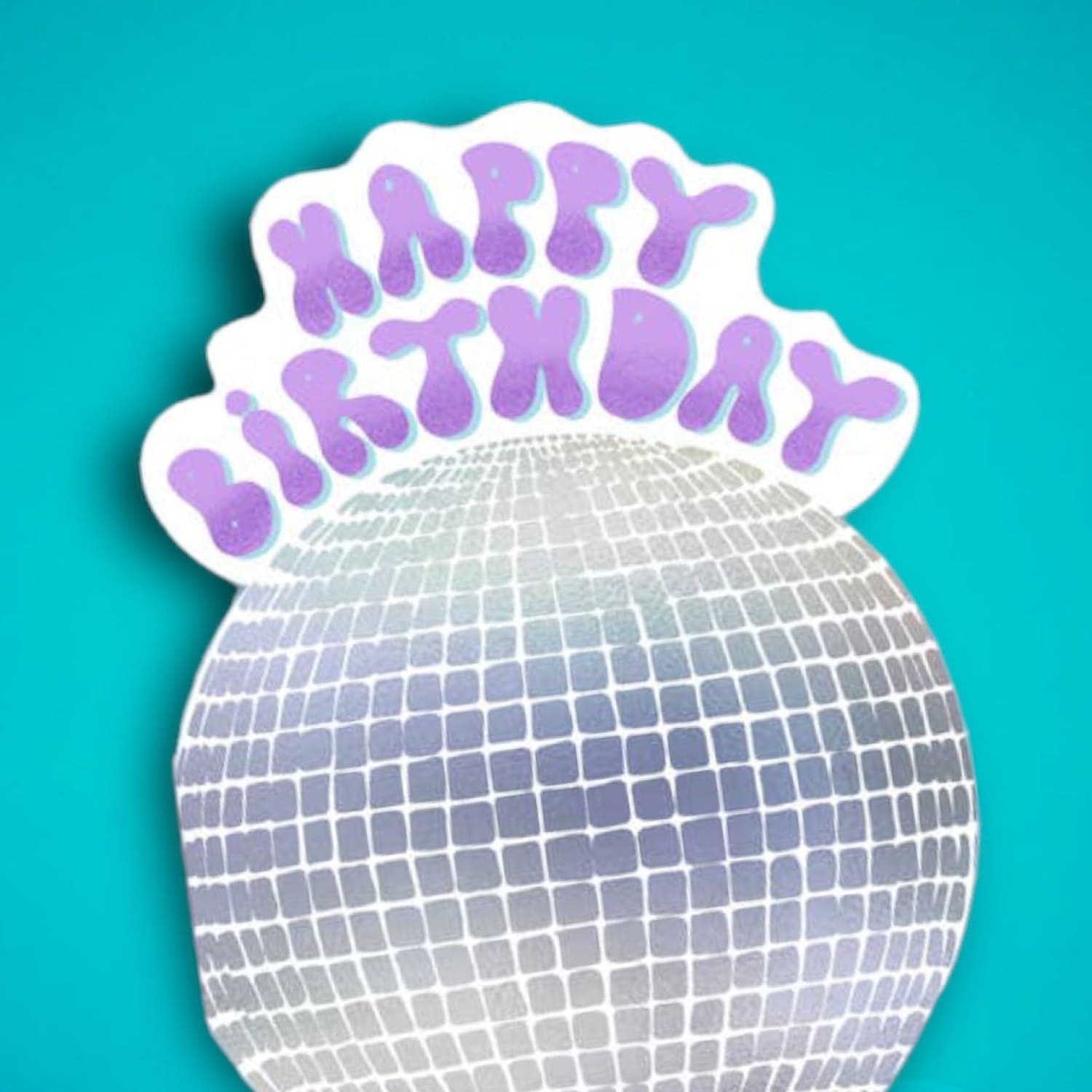 Disco Ball Foil Birthday Card 70s - Greeting Maximalism