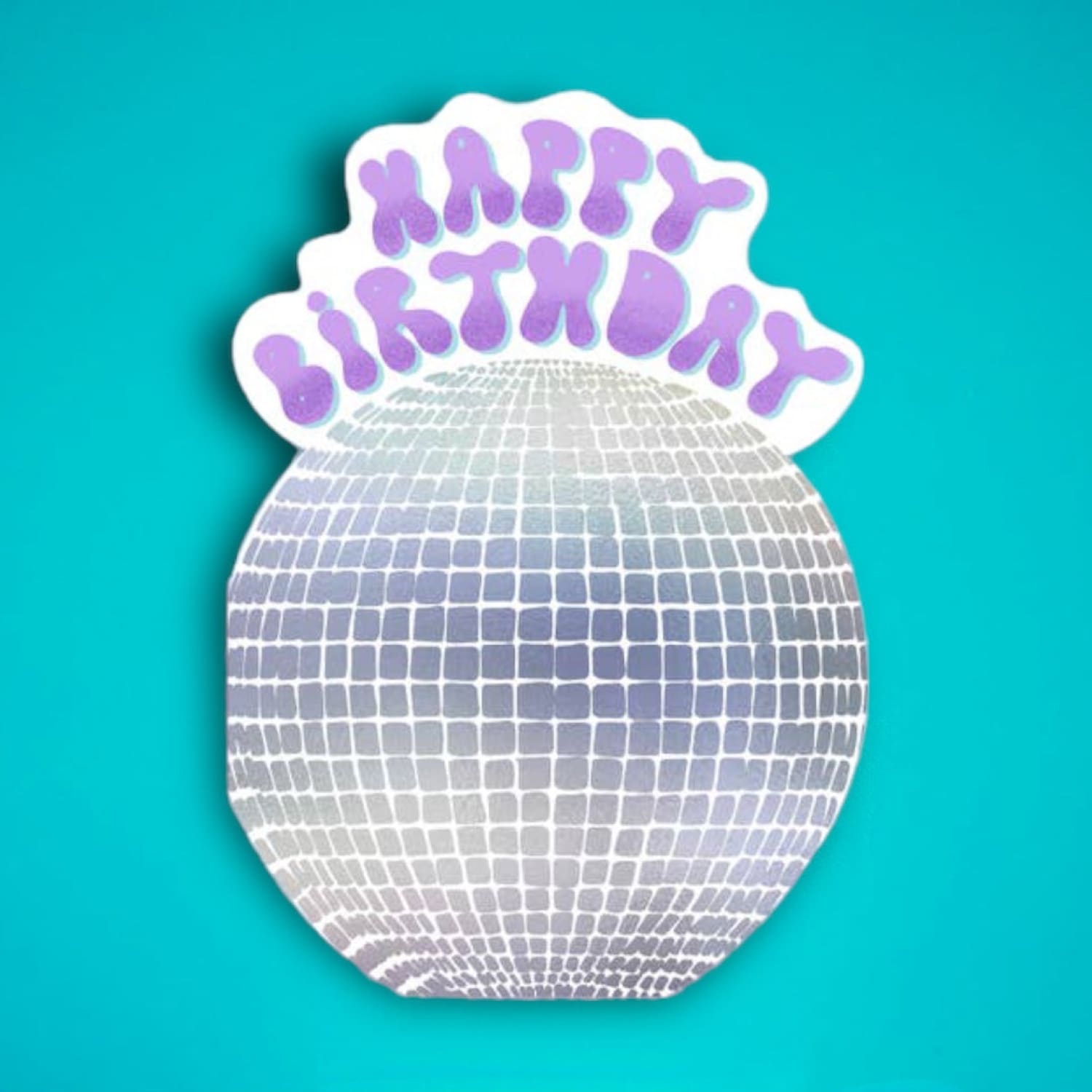 Disco Ball Foil Birthday Card 70s - Greeting Maximalism