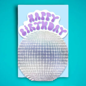 Disco Ball Foil Birthday Card 70s - Greeting Maximalism