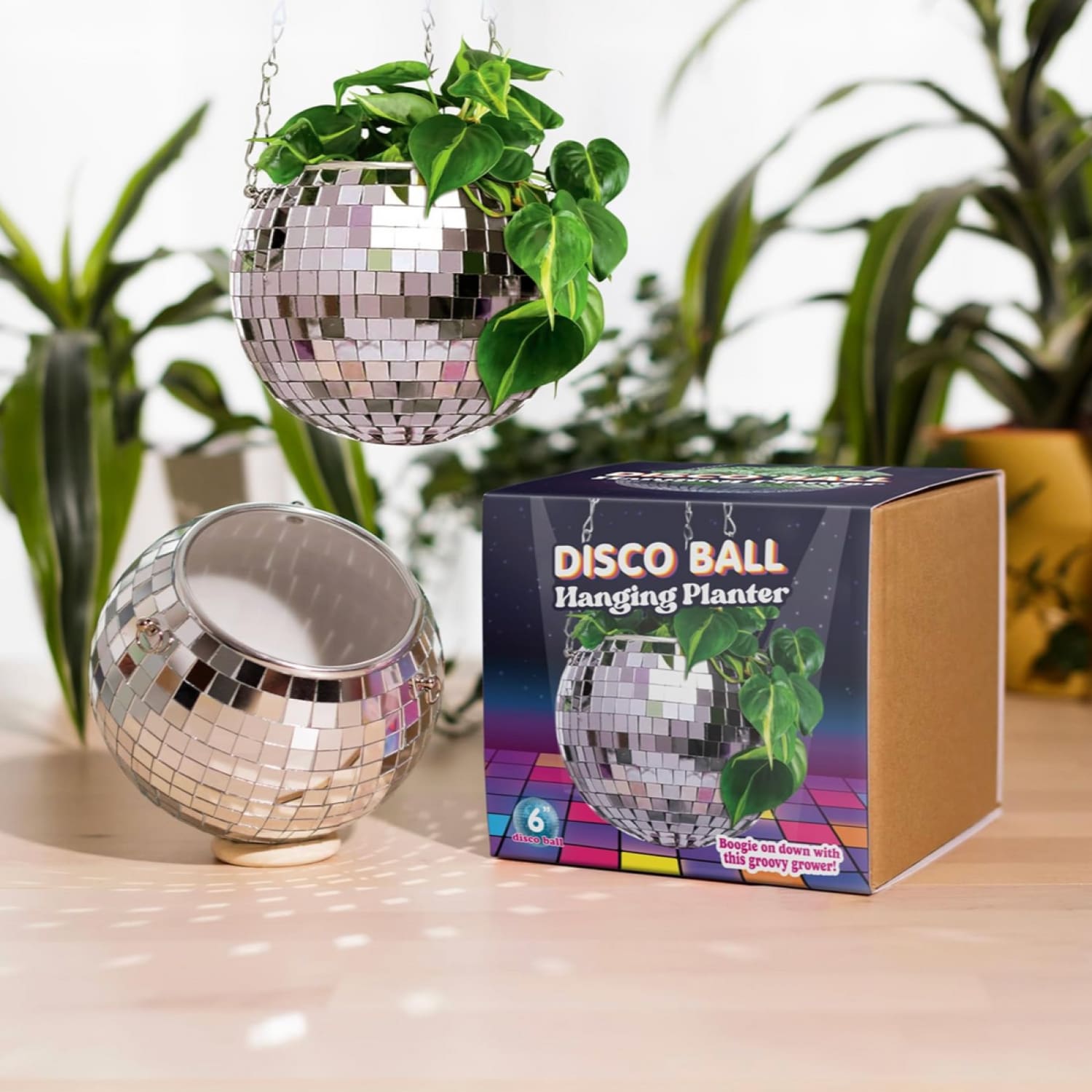 Disco Ball Plant Hanger 6’ Disco Ball - Hanging Planter