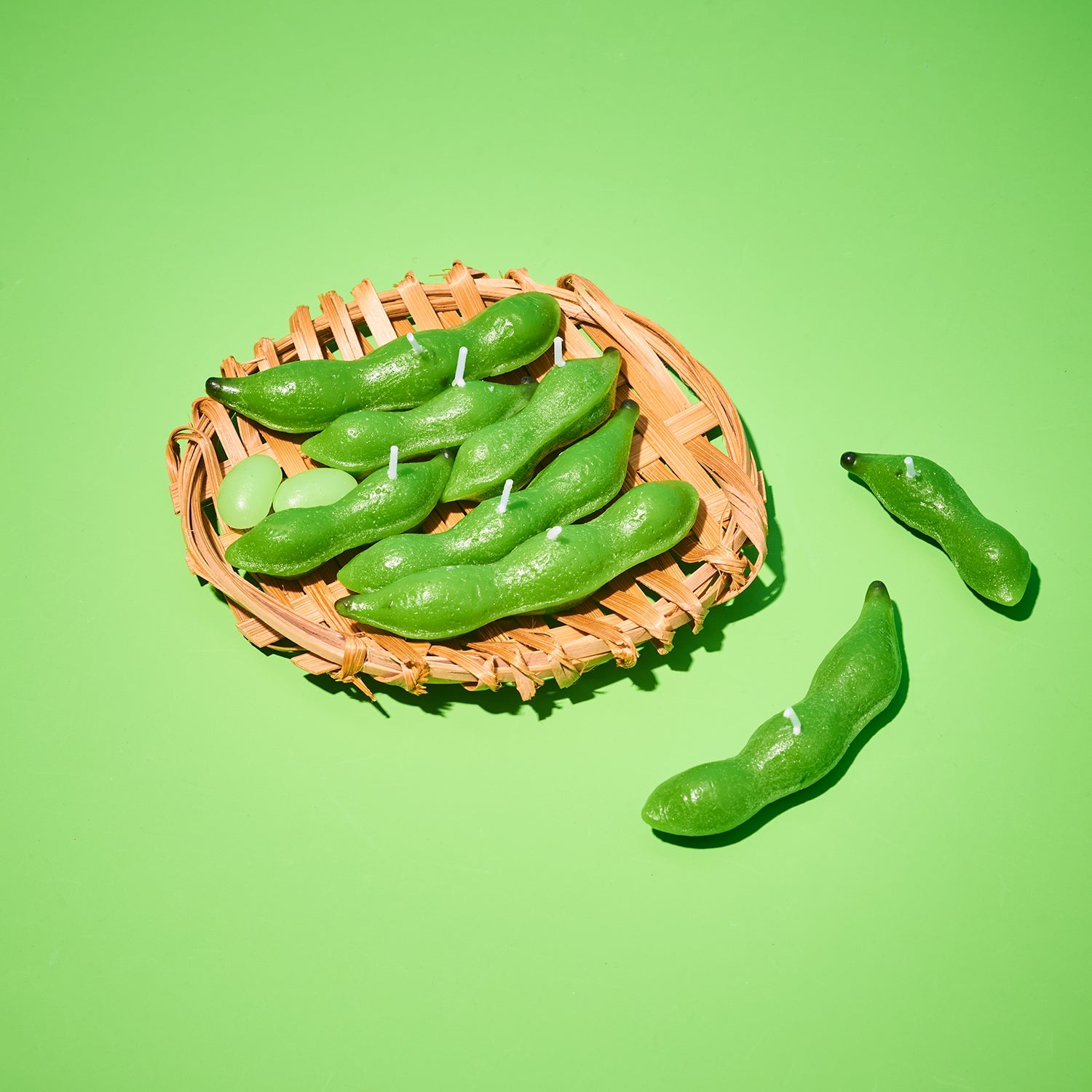 Edamame Soybeans in Basket Candle | Japanese Novelty