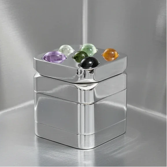 Edie Parker Gemstoned Grinder Silver | Friends Nyc Brooklyn