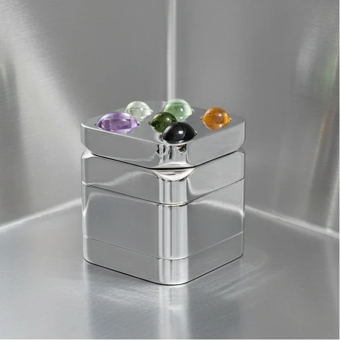 Edie Parker Gemstoned Grinder Silver | Friends Nyc Brooklyn