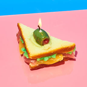 Fancy Finger Food Sandwich Candle Candle - Fake Food - Olive