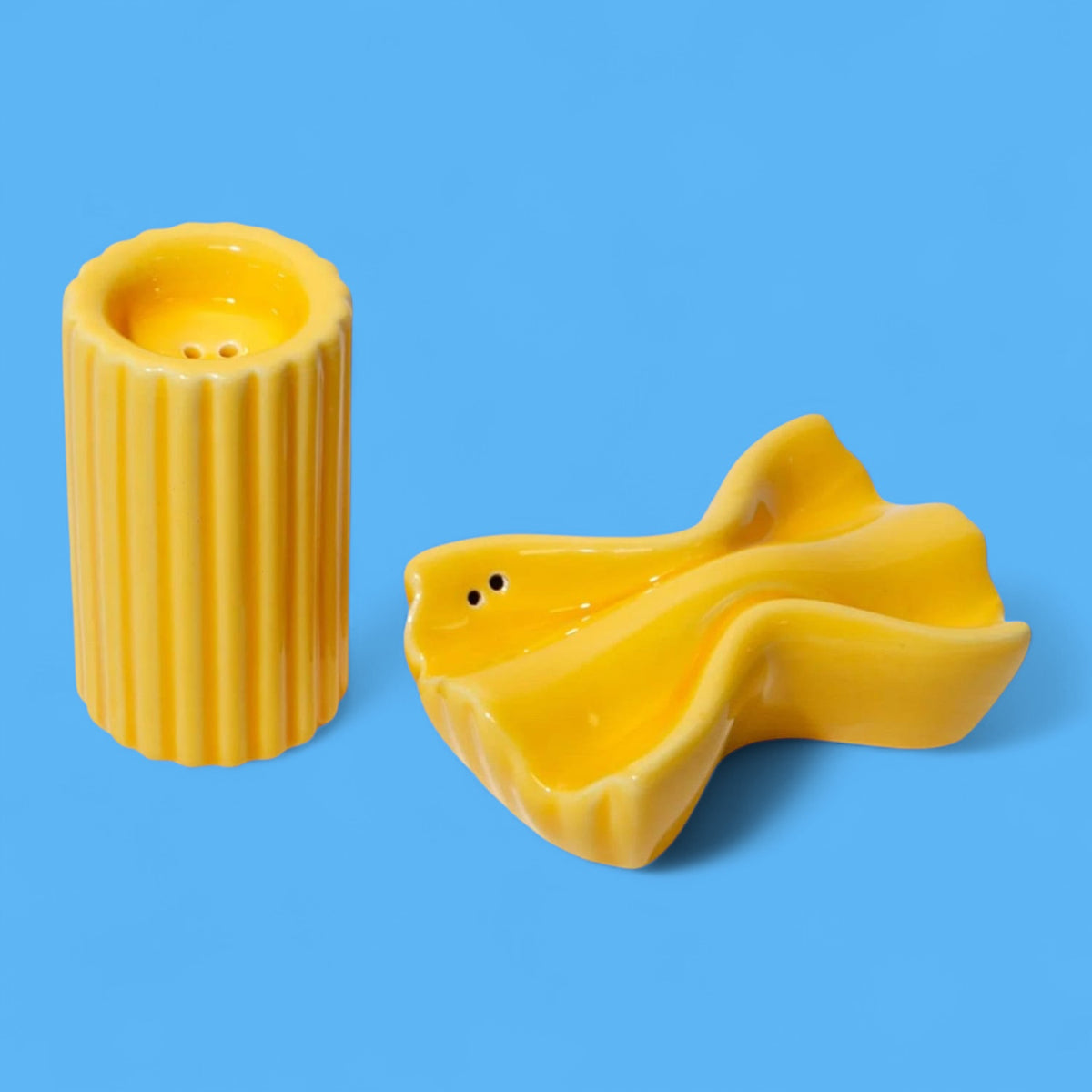 Farfalle & Macaro Pasta Salt and Pepper Shakers Ceramic